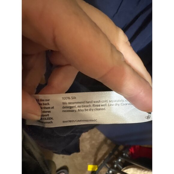 Eileen Fisher Womens XL Blue Silk Tunic Dress With Pockets - Picture 4 of 5